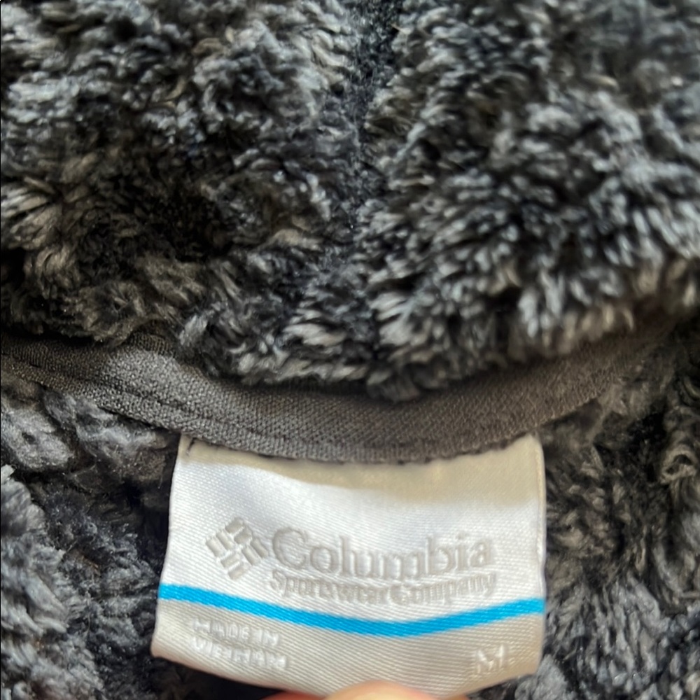 Columbia Jacket Women’s Charcoal Gray Fuzzy Full Zip Athleisure, Size Medium - Picture 9 of 14